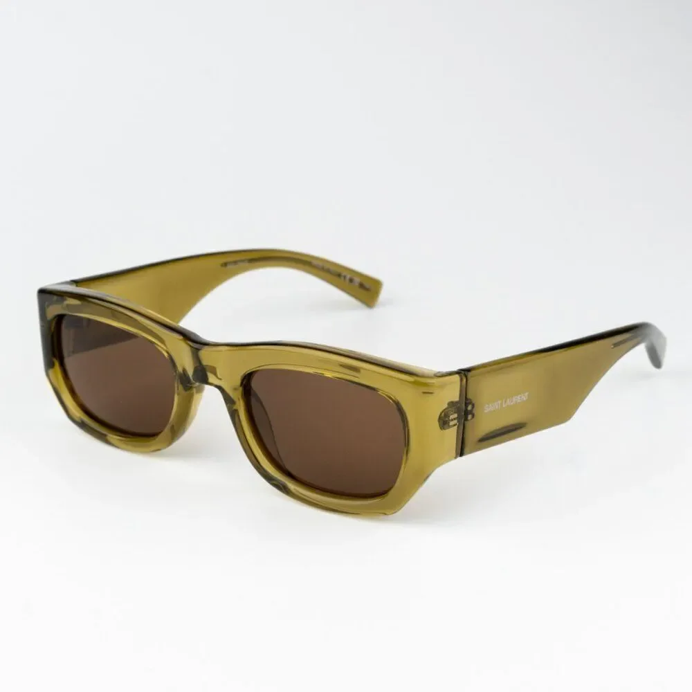 Saint Laurent Olive Green Men's Sunglasses
